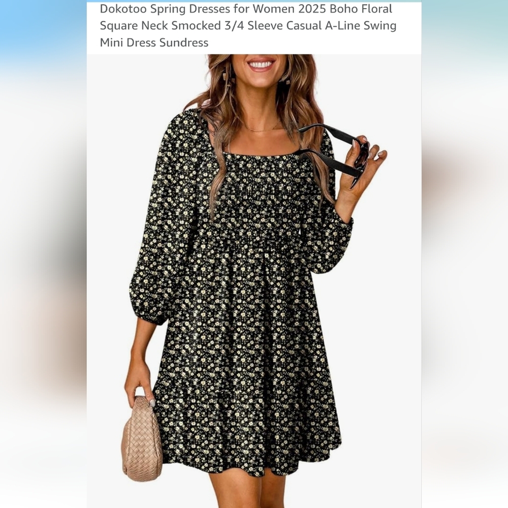 Black Floral Dress.